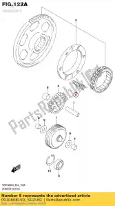 suzuki 0910608190 parafuso, 8x16 - Lado inferior