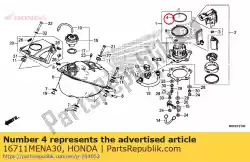 Qui puoi ordinare oring, 3,7x73,9 da Honda , con numero parte 16711MENA30: