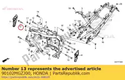 Here you can order the bolt, flange, 10x65 from Honda, with part number 90102MGZJ00: