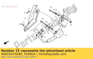 honda 90802KY4680 caoutchouc, réglage du silencieux - La partie au fond