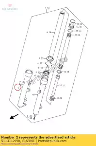 Suzuki 5113112J50 tubo, externo - Lado inferior