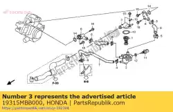 Ici, vous pouvez commander le couvercle, thermostat auprès de Honda , avec le numéro de pièce 19315MBB000: