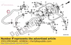 Here you can order the hose b, water from Honda, with part number 19512MCAS40: