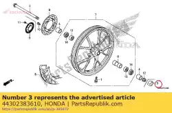 Qui puoi ordinare tappo, dado perno ruota da Honda , con numero parte 44302383610: