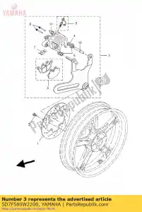 yamaha 5D7F580W2200 étrier assy arrière - La partie au fond