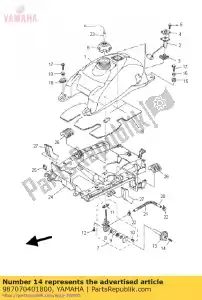 yamaha 987070401800 parafuso, cabeça chata (3hh) - Lado inferior