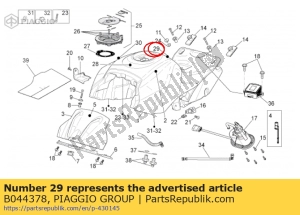 aprilia B044378 tank bewaker sticker - Onderkant