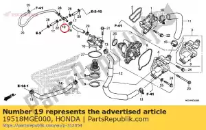 Honda 19518MGE000 joint, tuyau d'eau quatre wa - La partie au fond