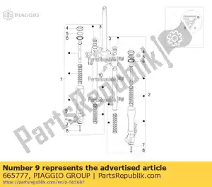 Piaggio Group 665777 screw (spare parts mingxing) - Bottom side