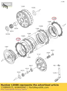 Kawasaki 130880023 plate-friction - Bottom side