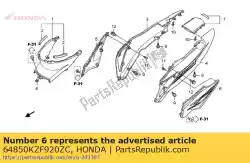 Tutaj możesz zamówić ustaw ilustracj?*typ3* od Honda , z numerem części 64850KZF920ZC: