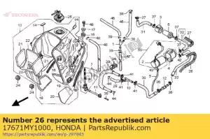 Honda 17671MY1000 wire, guard - Bottom side