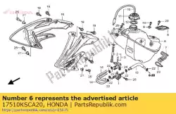 Aqui você pode pedir o comp. Tanque, combustível em Honda , com o número da peça 17510KSCA20: