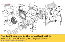 Here you can order the no description available at the moment from Honda, with part number 19005KTZD00: