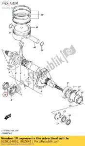 Suzuki 0928234001 seal,crankshaft - Bottom side