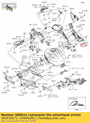 Aquí puede pedir 01 lado de la cubierta, dcha. De Kawasaki , con el número de pieza 360010671: