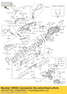 kawasaki 350630738 quedarse, lh zx1000gbf - Lado inferior