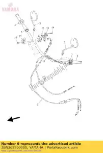 yamaha 3BN263350000 cabo, embreagem - Lado inferior