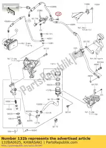 kawasaki 132BA0625 perno-bridado-pequeño, 6x25 común - Lado inferior