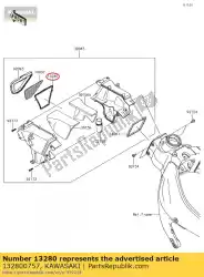 Aquí puede pedir titular, polvo de Kawasaki , con el número de pieza 132800757: