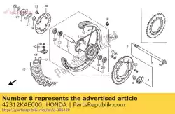 kraag, rr. Wiel van Honda, met onderdeel nummer 42312KAE000, bestel je hier online: