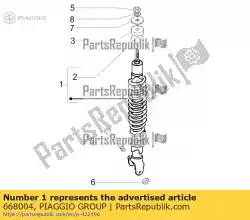 Tutaj możesz zamówić tylny amortyzator od Piaggio Group , z numerem części 668004: