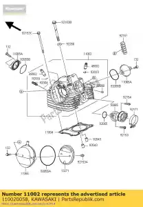 Kawasaki 110020058 cabeça-montagem-cilindro - Lado inferior