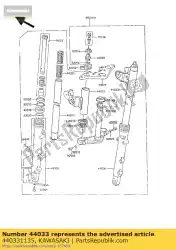 Ici, vous pouvez commander le couvercle-fourche, lh auprès de Kawasaki , avec le numéro de pièce 440331135: