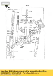 Kawasaki 440331135 cover-fork,lh - Bottom side