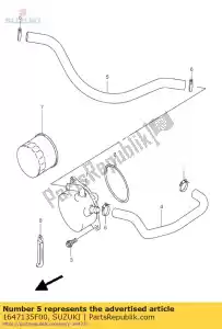 suzuki 1647135F00 slang, oliekoeler - Onderkant