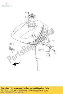 Suzuki 4910001DA0YKY tank,fuel - Bottom side