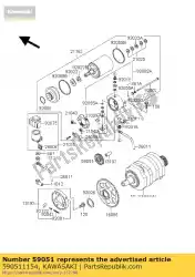 Ici, vous pouvez commander le couronne dentée, ralenti ex250-f2 auprès de Kawasaki , avec le numéro de pièce 590511154: