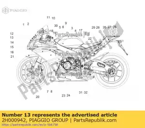 Piaggio Group 2H000942 licence plate holder decal - Bottom side