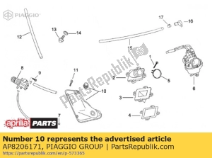 aprilia AP8206171 brake shoe pin - Bottom side