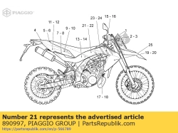 Aprilia 890997, Rh luchtkanaal. sticker, OEM: Aprilia 890997