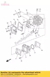 Aqui você pode pedir o junta, tampa da cabeça 1 em Yamaha , com o número da peça 5RU111930000: