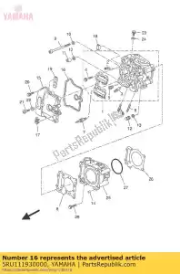 yamaha 5RU111930000 junta, tampa da cabeça 1 - Lado inferior