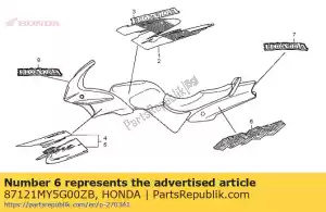 Honda 87121MY5G00ZB listra, r. rr. capuz (###) - Lado inferior