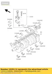 Here you can order the rod-assy-connecting,h zx600-e1 from Kawasaki, with part number 132511100HH: