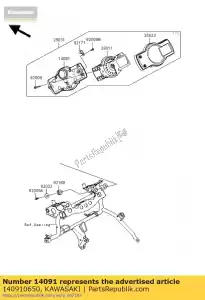 Kawasaki 140910650 cover,meter,lwr - Bottom side