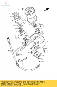 suzuki 3419338B00 dekking, meter - Onderkant