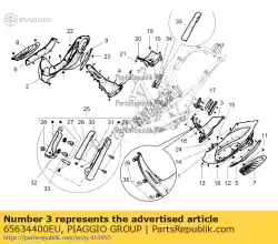 Qui puoi ordinare coperchio centrale sinistro da Piaggio Group , con numero parte 65634400EU: