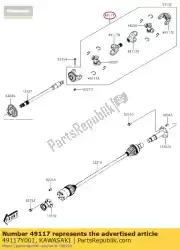 Ici, vous pouvez commander le 01 joug, avant d'entraînement auprès de Kawasaki , avec le numéro de pièce 49117Y001: