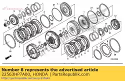 plaat b, koppelingsuiteinde (2,1 mm) van Honda, met onderdeel nummer 22563HP7A00, bestel je hier online: