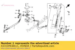 Aqui você pode pedir o comp. Mangueira, rr. Freio em Honda , com o número da peça 43310MCB611: