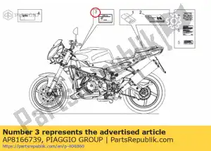 Piaggio Group AP8166739 placa de constructor - Lado inferior