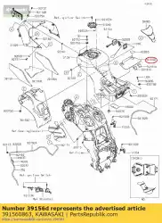 Tutaj możesz zamówić podk? Adka, zbiornik paliwa zx1400fcf od Kawasaki , z numerem części 391560863: