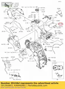 kawasaki 391560863 podk?adka, zbiornik paliwa zx1400fcf - Dół