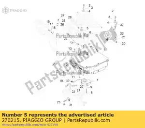 Piaggio Group 270215 espaciador - Lado inferior