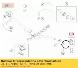 Aquí puede pedir interruptor de luz de KTM , con el número de pieza 78111070100: